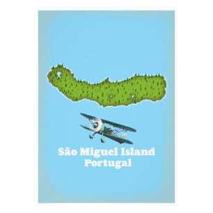 Karte der Insel São Miguel Portugal Fotodruck