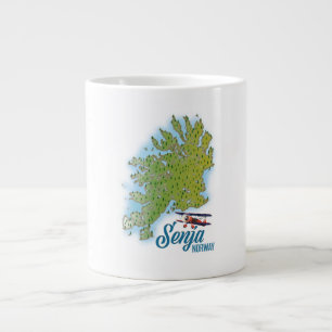 Karte der Insel Senja in Norwegen Jumbo-Tasse