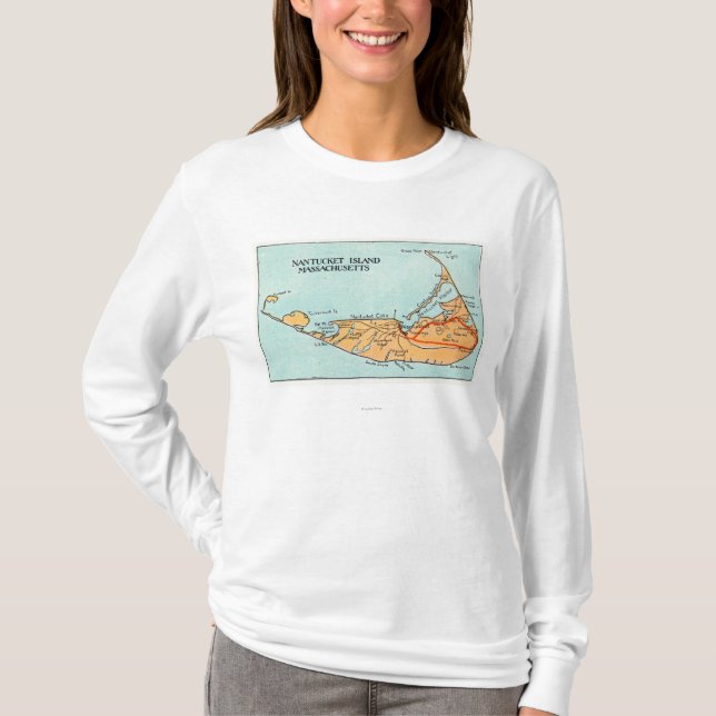 Karte der Insel T-Shirt (Vorderseite)