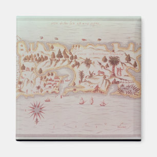 Karte der Insel von Puerto Rico, 1599 Magnet