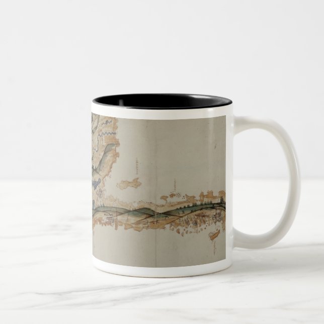 Karte der Insel von Santo Domingo Zweifarbige Tasse (Rechts)