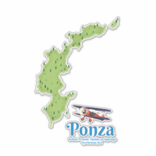 Karte der italienischen Insel Ponza. Aufkleber