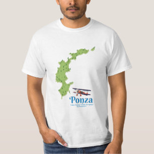 Karte der italienischen Insel Ponza. T-Shirt
