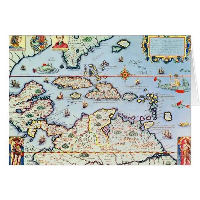 Karte der karibischen Inseln (Vorderseite (Horizontal))