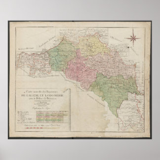 Karte der Königreiche Galizien und Lodomerien von Poster