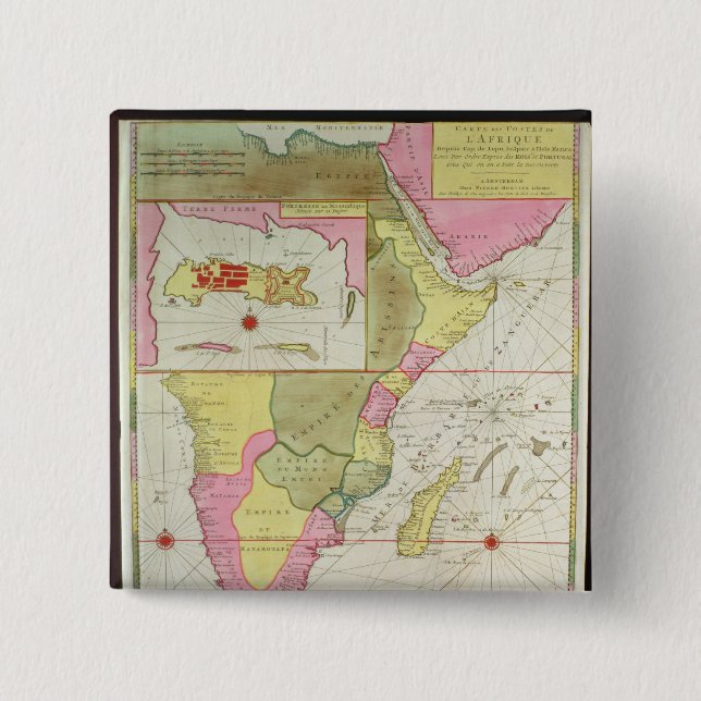 Karte der Länder von Afrika Button (Vorderseite)