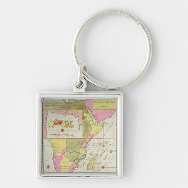 Karte der Länder von Afrika Schlüsselanhänger (Vorne)