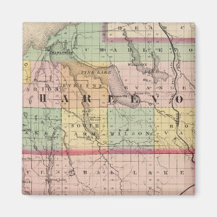 Karte der Landkreise Charlevoix und Antrim, Michig Magnet