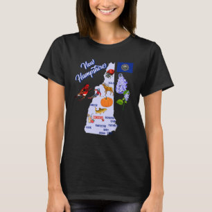 Karte der Landmarken und wichtigen Städte des Bund T-Shirt