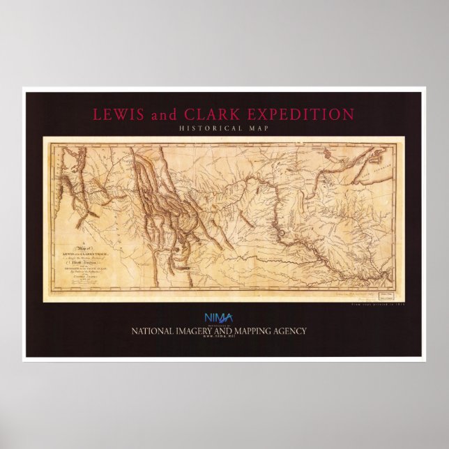 Karte der Lewis und Clark Expedition Poster (Vorne)