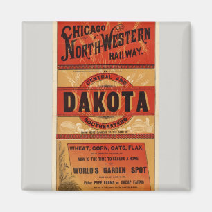 Karte der Linien Chicago und Northwestern Railway  Magnet