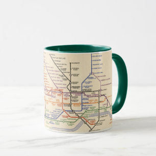 Karte der Londoner Untergrund Railways Tasse