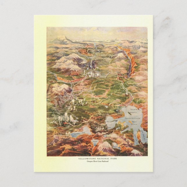 Karte der Luftaufnahme-1910 - Yellowstone (Vorderseite)