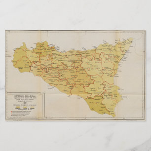 Karte der Mafia-Tätigkeit in Sizilien Italien 190