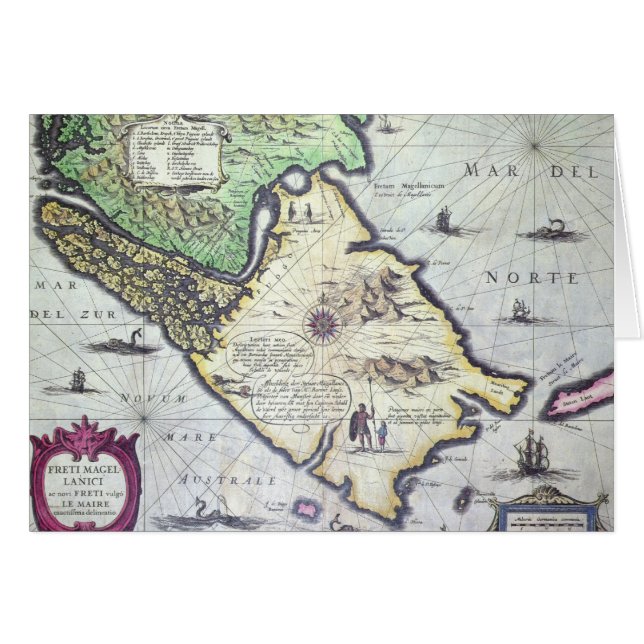 Karte der Magellan Straßen, Patagonia (Vorderseite (Horizontal))