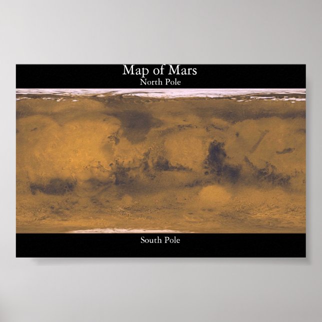 Karte der Mars Poster (Vorne)