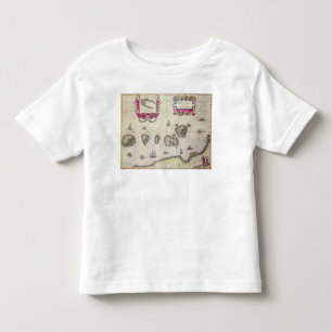 Karte der Moluccan Insel, graviert Kleinkind T-shirt