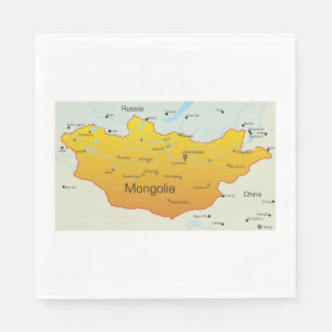 Karte der Mongolei Serviette