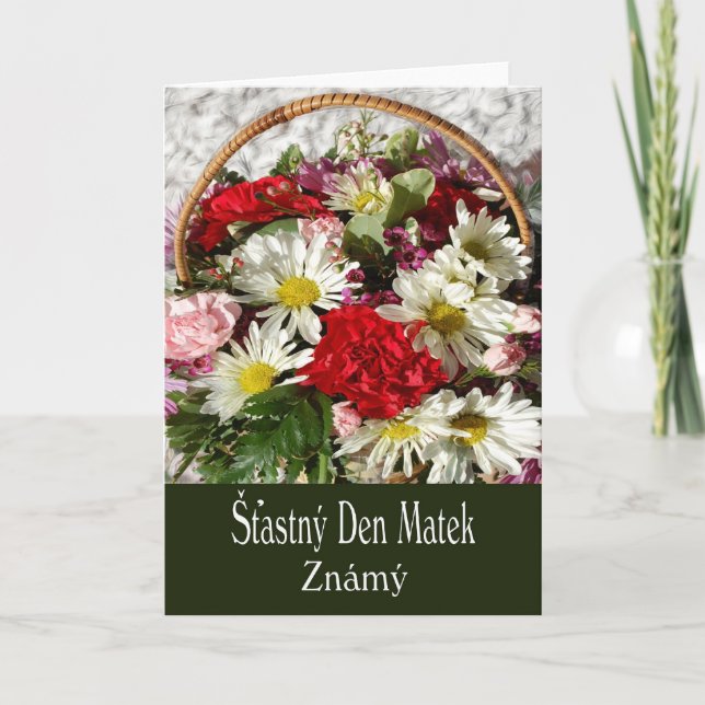 Karte der Mutter Tagesfür Freund auf Tschechen (Vorderseite)
