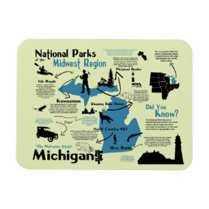 Karte der Nationalparks in Michigan Magnet
