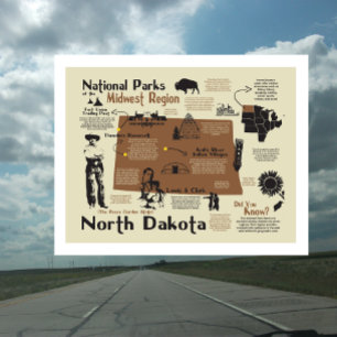 Karte der Nationalparks in Nord-Dakota