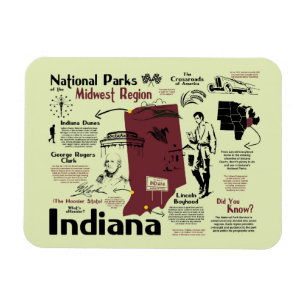 Karte der Nationalparks von Indiana Magnet