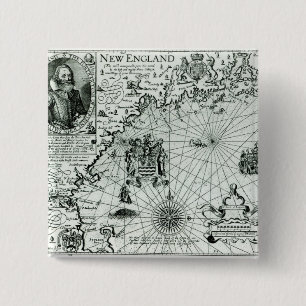 Karte der Neu-England Küstenlinie Button
