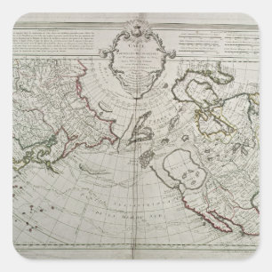 Karte der neuen Entdeckungen Quadratischer Aufkleber