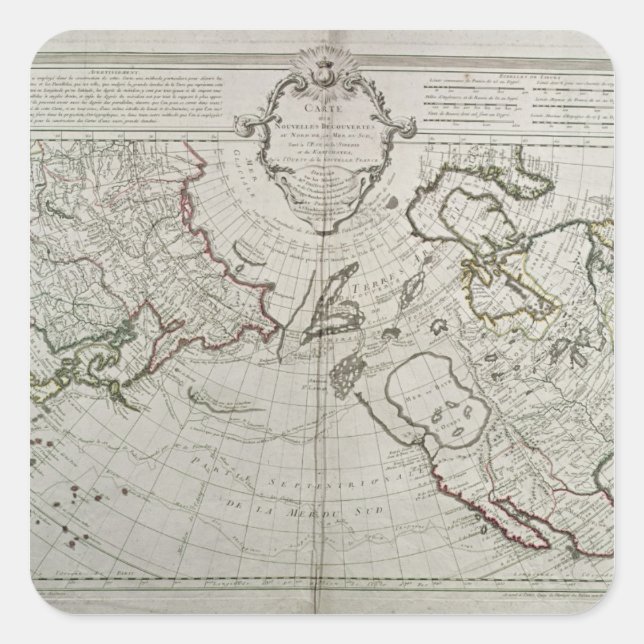 Karte der neuen Erkenntnisse Quadratischer Aufkleber (Vorderseite)