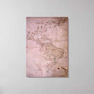 Karte der neuen Welt, c.1532 Leinwanddruck