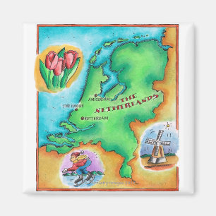 Karte der Niederlande Magnet