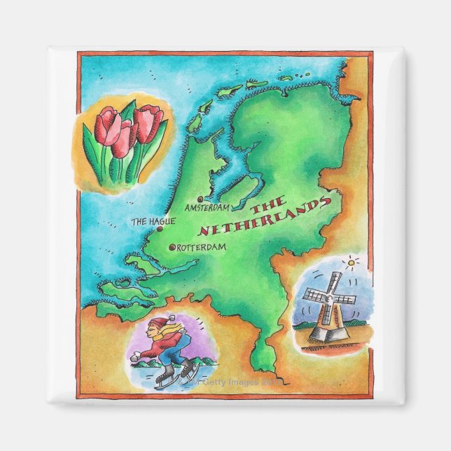 Karte der Niederlande Magnet (Vorne)