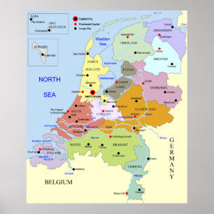 Karte der Niederlande Poster