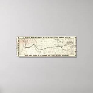 Karte der Nordpazifikbahn Leinwanddruck