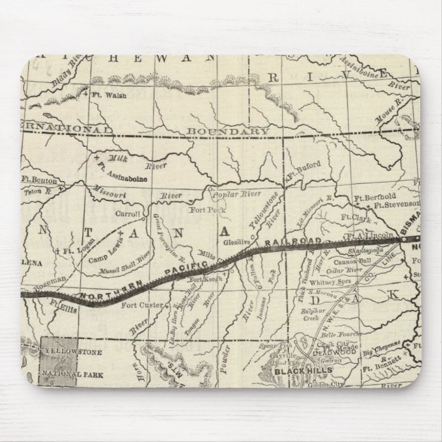Karte der Nordpazifikbahn Mousepad (Vorne)