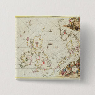 Karte der Nordsee, c.1675 Button