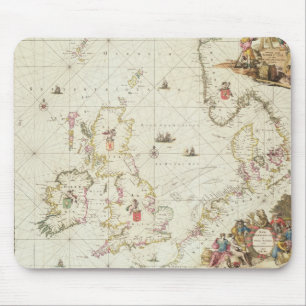 Karte der Nordsee, c.1675 Mousepad