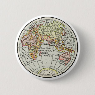Karte der östlichen Hemisphäre Globus Reise Kunst Button