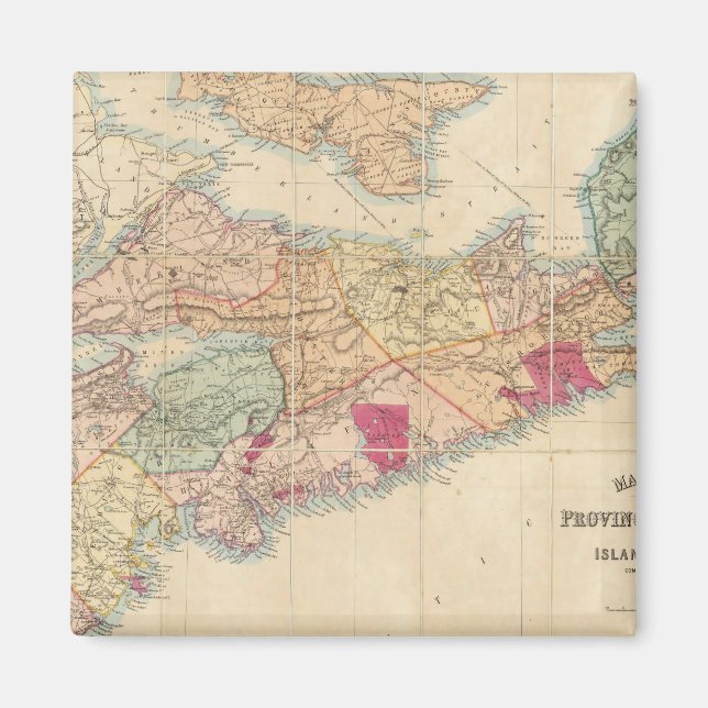Karte der Provinz Nova Scotia 3 Magnet (Vorne)
