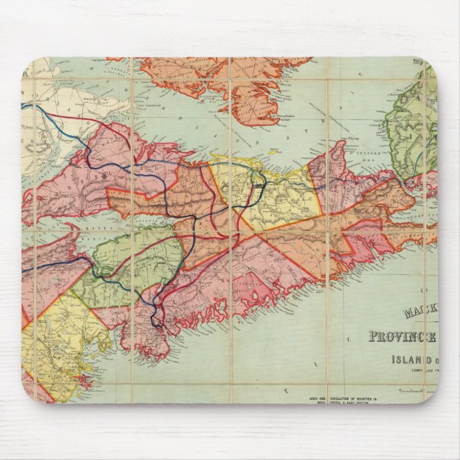 Karte der Provinz Nova Scotia 4 Mousepad (Vorne)