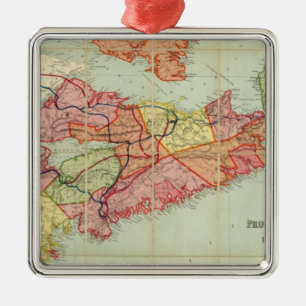 Karte der Provinz Nova Scotia 4 Ornament Aus Metall