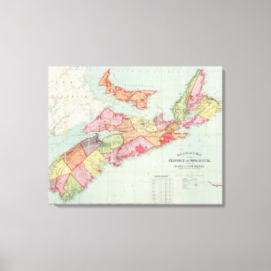 Karte der Provinz Nova Scotia Leinwanddruck
