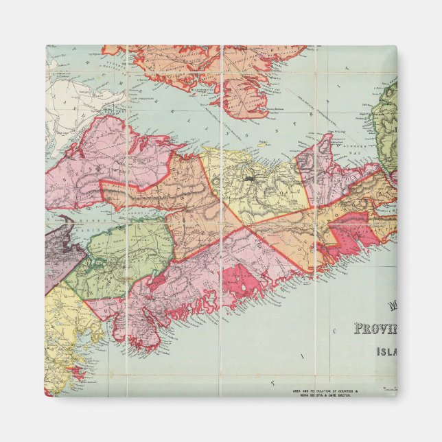 Karte der Provinz Nova Scotia Magnet (Vorne)