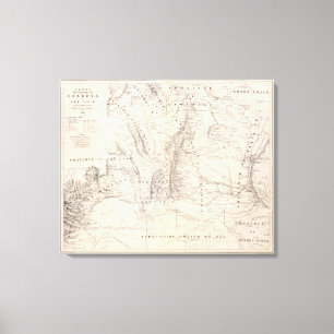 Karte der Provinzen Cordoba und San Luis Leinwanddruck