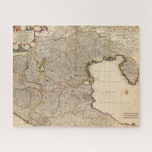 Karte der Region Venedig, Italien Puzzle (Horizontal)