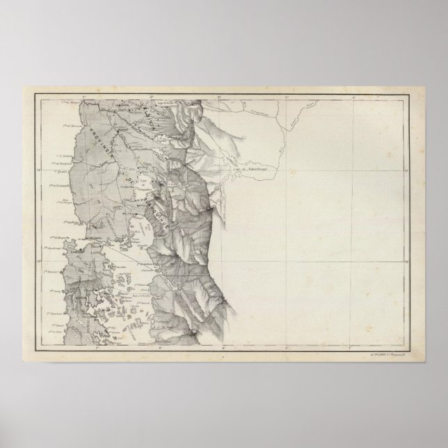 Karte der Republik Chile 8 Poster (Vorne)