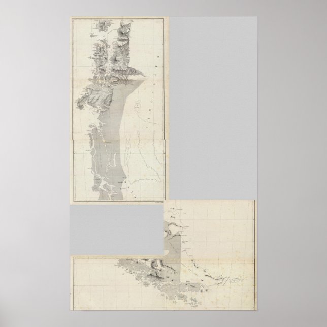 Karte der Republik Chile 915 Poster (Vorne)