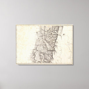 Karte der Republik Chilen 3 Leinwanddruck