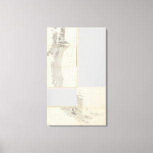 Karte der Republik Chilen 915 Leinwanddruck