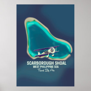 Karte der Scarborough-Sandbank Westphilippinensee Poster